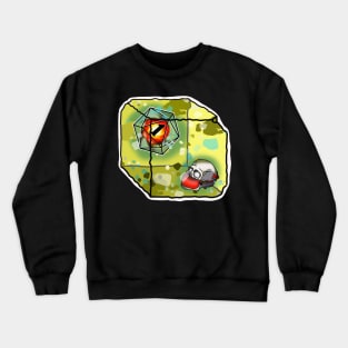 Skull wearing a face mask in a gelatinous cube Crewneck Sweatshirt